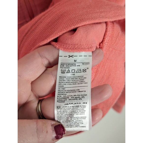 Old Navy Coral Full Zip Cotton Blend Hooded Sweatshirt - Size M - Picture 6 of 6